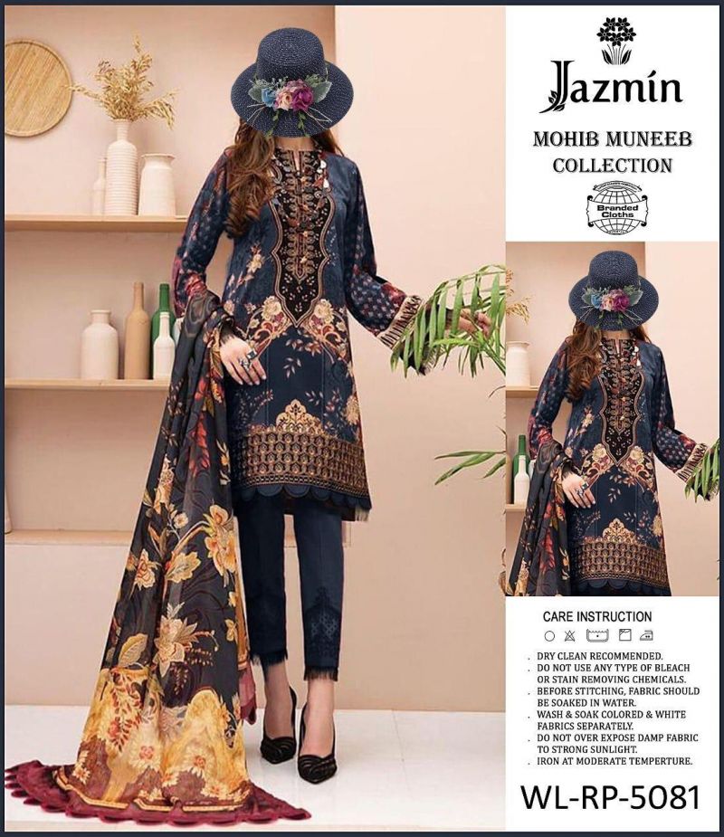 Jazmine Replica New Design linen 5081 Colour Black