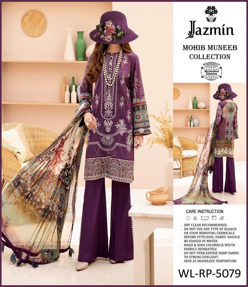 Jazmine Replica New Design linen 5079 Colour Purple