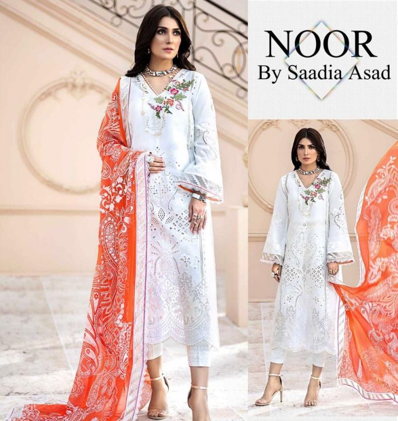 Saadia Noor New Design Lawn RR-0037 White
