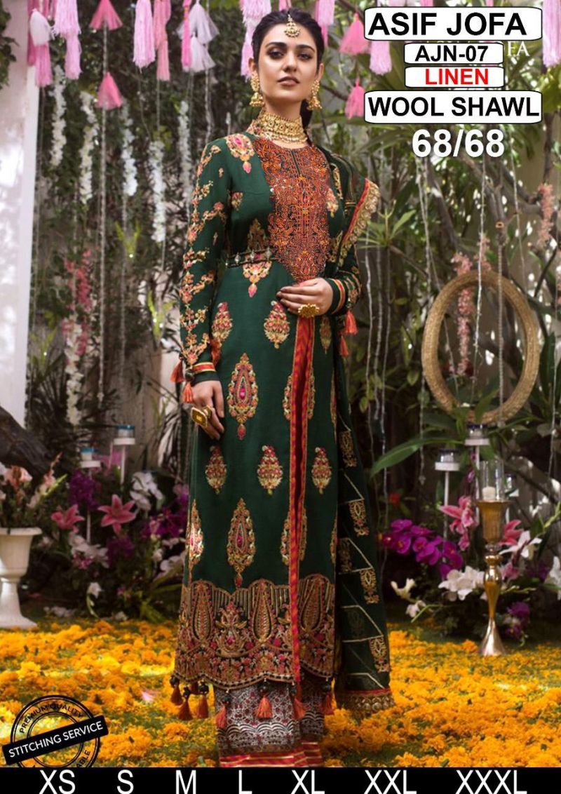 Asim Jofa New Design Linen AJN-01 Green