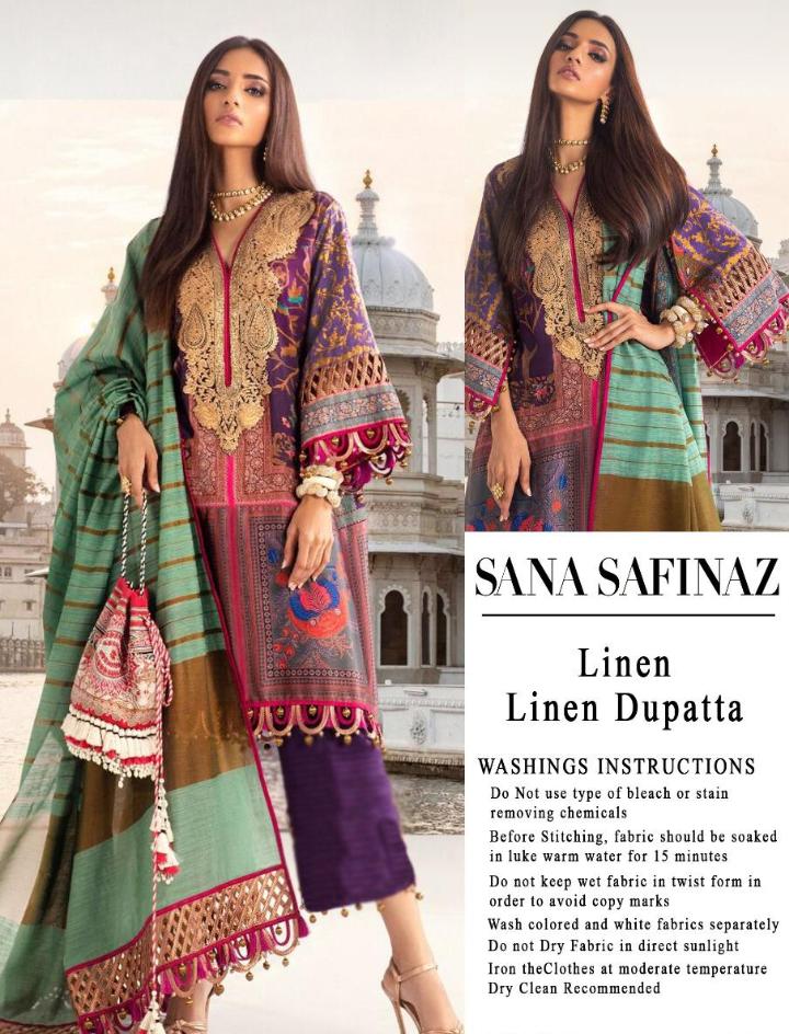 SANA SAFINAZ New Design LINEN 2161 Purple