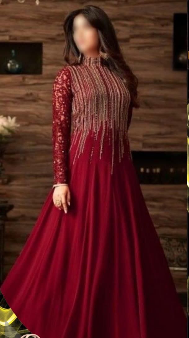 Asim Jofa New Design CHIFFON MAXI Style RR-0091 Red