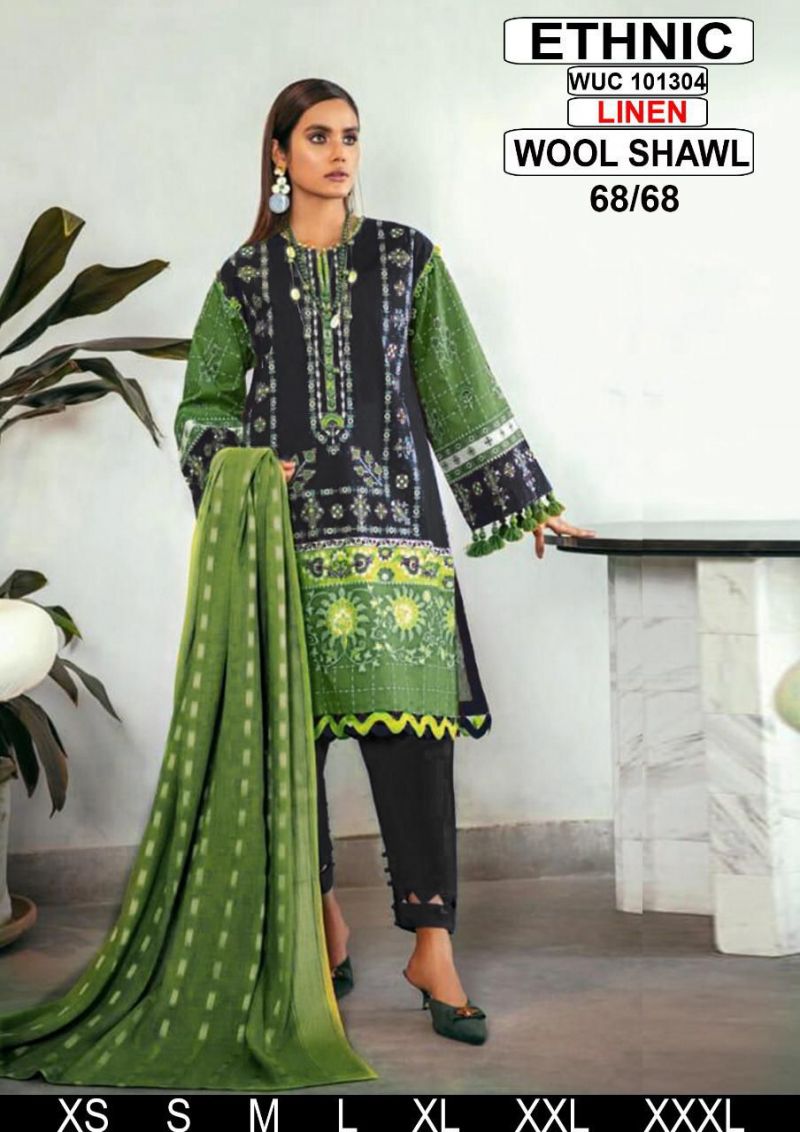 ETHNIC New Design Linen RR-00118 Green