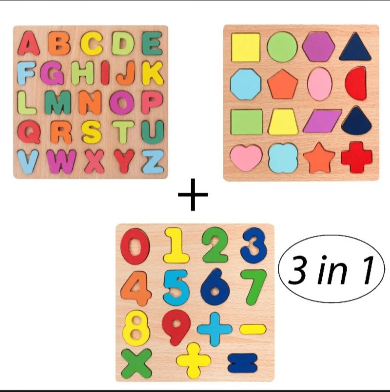 Toddler Toys - Toy - Baby Toys - Learning Toys For Kids - Educational Toys - Montessori Toys - Wooden abc Numbers Shapes - Early Learning Toys For Kids Pre School Educational Toys - Toys For Kids - Toys For Boys and Girls