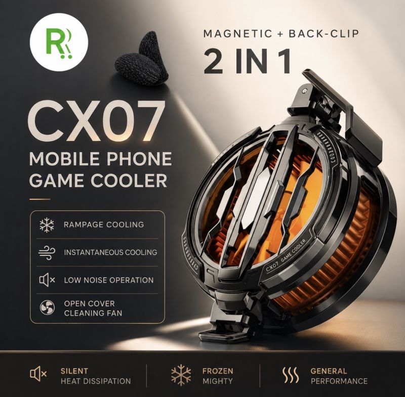 CX07 Magnetic Phone Cooler Portable Phone Semiconductor Radiator Rapid Fast Cooling Phone Cooler for Mobile Gaming Video Streaming