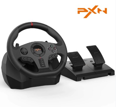 PXN V900 Gaming Steering Wheel - With Pedals and Joystick