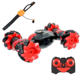 RC Stunt Car, 2.4GHz 4WD Remote Control Gesture Car Sensor Toy, Double Sided Rotating Off Road Vehicle 360° Flips with Lights Music, for Boys & Girls