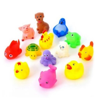 Soft Rubber Baby Bath Toy Set(Pack of 06)With Whistle For Kids