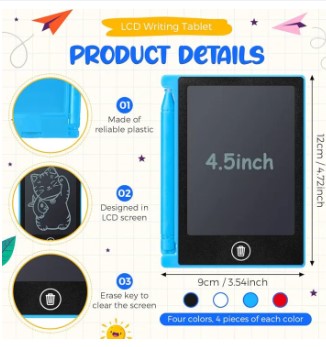 Writing LCD Drawing Multicolor Screen Tablet Available in 4.5 inch