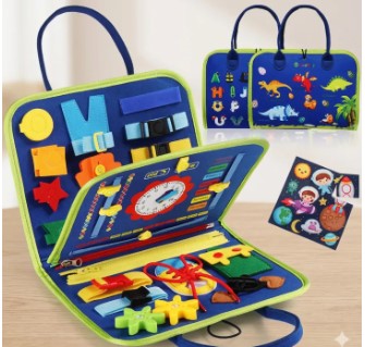Interactive Montessori Busy Board for Kids – Sensory Learning Activity Book