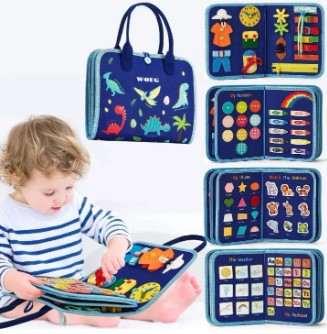 Montessori Busy Board for Kids | Felt Busy Bag Book Travel Toy | Toddler Sensory Learning Activity Board | Early Educational Toy for 2–4 Years Boys & Girls Pakistan