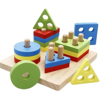 Wooden Puzzle Toddler Toys Shapes Sorter Preschool Geometric Blocks Stacking Games for Kids Geometric Shape Sorter Wooden Puzzles Teaching Geometric Shape Cognitive Matching Toys colorful