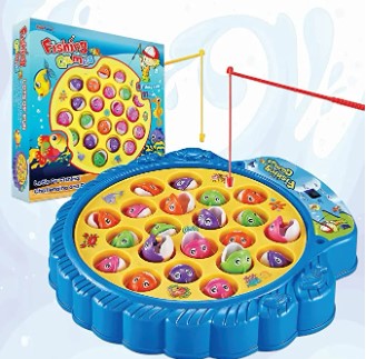 Cute Fishing Game Toy With 4 Fishing Sticks and Music For Kids
