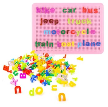Educational Peg Board For Learning English Aplhabets Pin Board Kids Spelling And Words Learner Board 75+ Alphabatical Pins