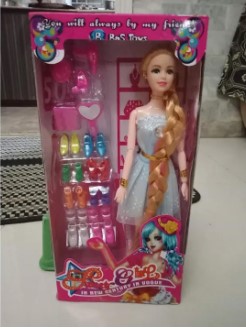 Cute Barbie_Long Hair Doll With Shoes and Flexible Body