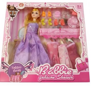 Barbie doll with accessories beautiful bendable doll with shoes dresses