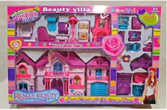 Big Doll House Beauty Villa Set For Kids, Lovely Doll House For Girls, Doll Play House Best For Gifts
