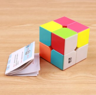 Rubik Cube 2x2x2 - QIYI Warrior S - Puzzle Cube - Original QIYI Cube - Sticker less - Ice Cream Cube - Super Smooth