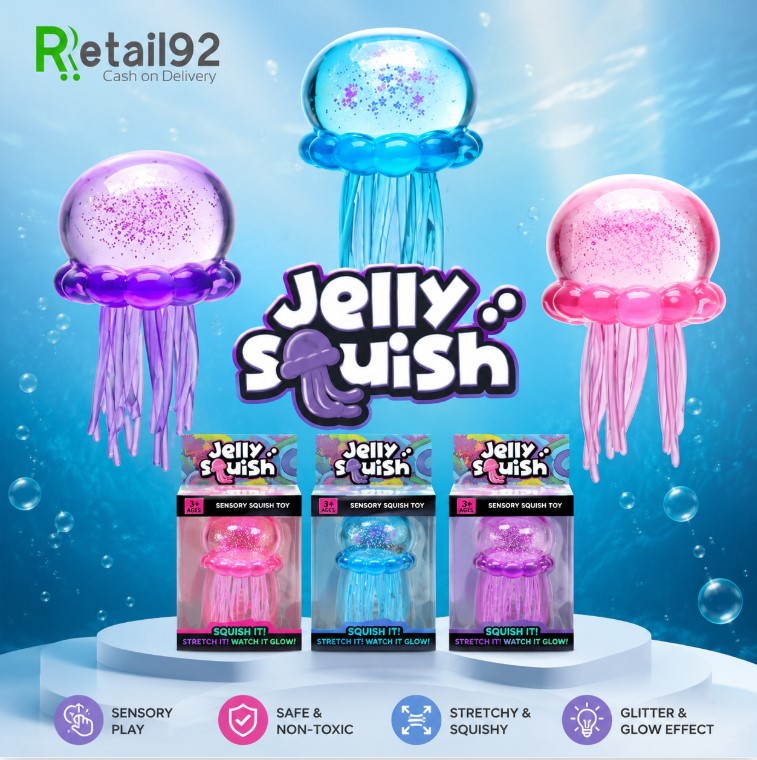 Fuzz Ball Jellyfish Squishy Blind Box Random Color Soft Stress Relief Toy Cute Relaxing Squeeze Sensory Toy Squishies