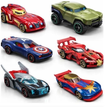 5 Pcs - Avengers Hero Cars Toys Set - PullBack Friction Die-Cast Action Toy For Kids Boys Girls Push and Pull Vehicle Action Figure Car Name Spiderman, Ironman, Hulk, Captain America, Thor