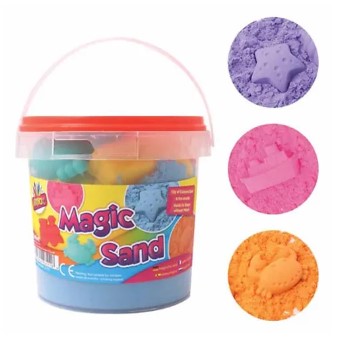 Magic Sand Jar Magic Sand Toy Set for Kids, Molds Creative Playing Sets Include Bucket, Sand Models, Colorful