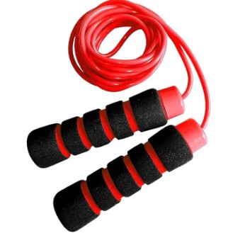 Fitness Jump Rope - Ideal for All Ages & Skill Levels, Indoor/Outdoor, Easily Adjustable, Comfortable Handles, 5mm Thick Plastic/PVC Rope (Blue and Black)