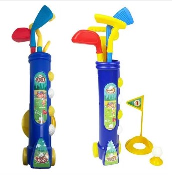 Kids Golf Club Set with Cart Club Balls – Portable Indoor & Outdoor Mini Golf Fun