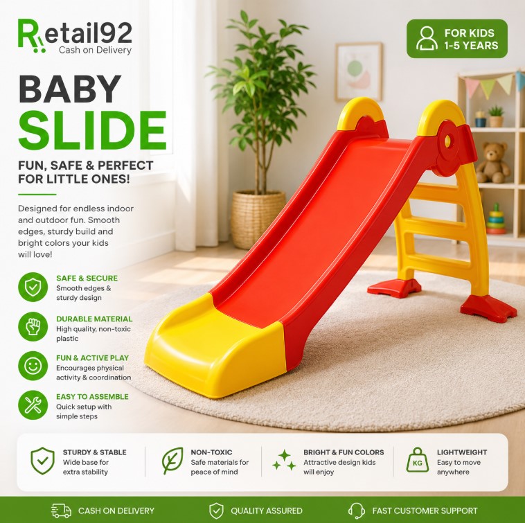 Kids Slide 3 step with strong Base, Kids Imported plastic slide, Baby Garden Slide Toys Boys and Girls Perfect Toys for Home Indoor or Outdoor For 1 Year to 6 Years Kids, Heavy and Smooth Slide, Baby Slide