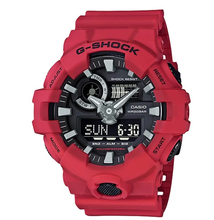 Shop for Casio G-Shock GA-700-4A Red Strap Youth Sports Wrist Watch