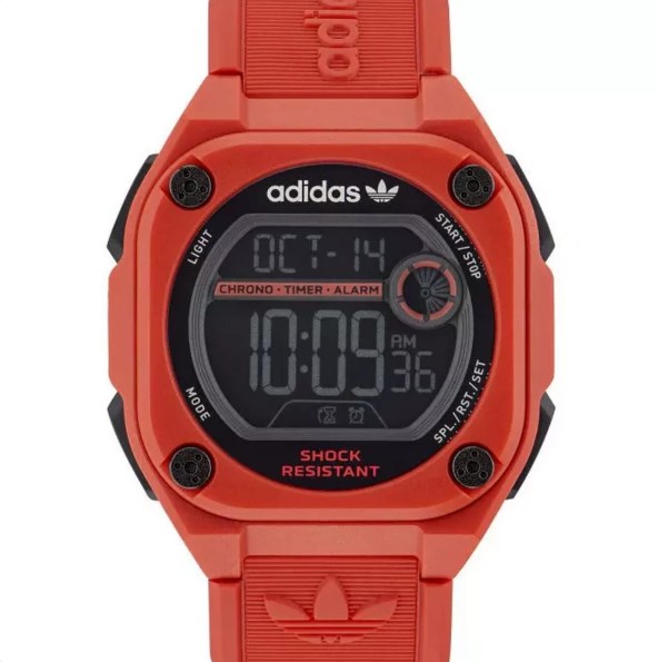 Adidas AOST23063 Red Silicon Strap Digital Men`s Watch