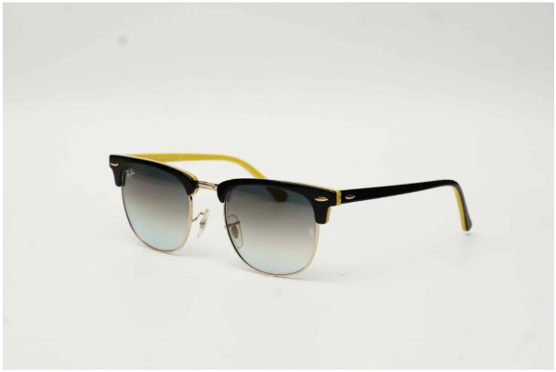 Ray Ban - RB 3016 - Clubmaster - 51 mm - Black - Yellow - Blue Gradient - Round - Premium Sunglasses - Eyewear