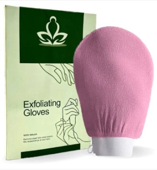 Imported Moroccan Exfoliating Glove 1pc - Magic Dead Skin Remover Scrub Mitt for Body | Gradient Bath Washcloth for Rough Skin & Dark Knees - Men & Women