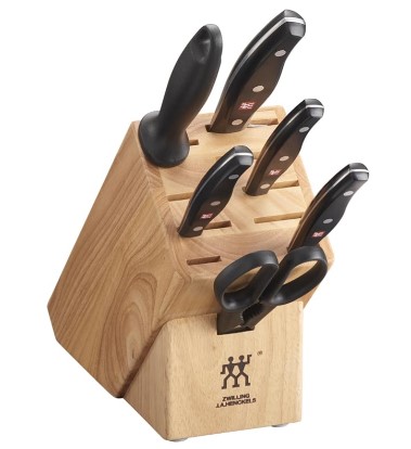ZWILLING Twin Signature 7-pc Kitchen Knife Set with Block, Chef, Paring, Utility, Sharpener, Shears