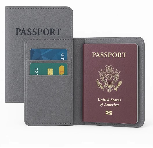 RFID Blocking Passport Cover – Travel Wallet with Card Holder (Assorted)