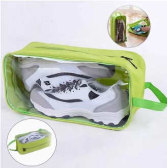 Shoe Bags Pack of 2 Travel Storage Organizer Green | Shoe Bags with Zipper Closure for Men Women Waterproof Shoe Organizer Storage Bags | Makeup Laundry Bag