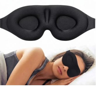 3D PRO Eye Mask | No Pressure on Eyes | 100% Light Blocking Sleep Mask | Breathable Contoured Eye Mask | Soft Adjustable Eye Cover for Men & Women | Black