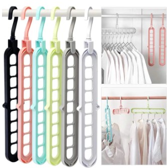 9 Hole Magic Rotating Hanger | 9 Hole Hanger Smart Clothes Organizer Space Saver | Magic Clothes Organizer Hanger 9 Holes | Closet Space Saving Hanger | Multi-Purpose 9 Hole Magic Hanger | 360° Rotating Smart Cloth Organizer | Wardrobe Space Saver