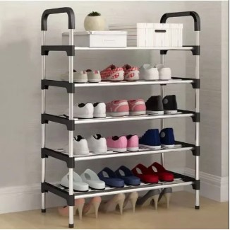 Shoe Rack Organizer - Stainless Steel Shoe Rack - Fashion Shoe Rack - Shoe Storage 5 Tiers Heavyweight Shoe Stand Rack