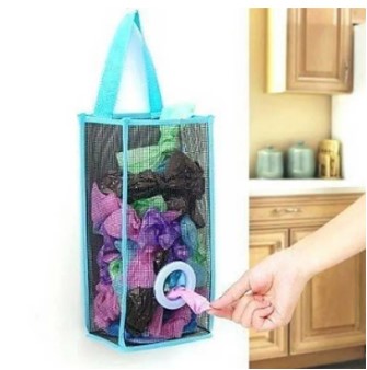 Plastic Shopping Bag Storage Basket Kitchen Accessories Reusable Grocery Potatoes Garbage Bag Holder