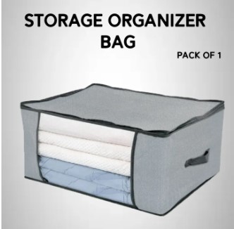 Non Woven Under bed Storage Bag, Storage Organizer, Blanket Cover with Transparent Window, Extra Large