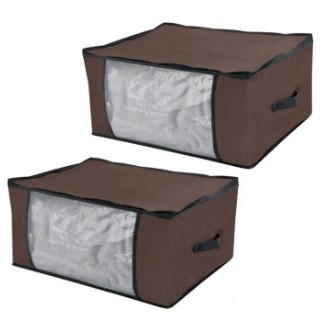 Non Woven Under bed Storage Bag, Storage Organizer, Blanket Cover with Transparent Window, Extra Large