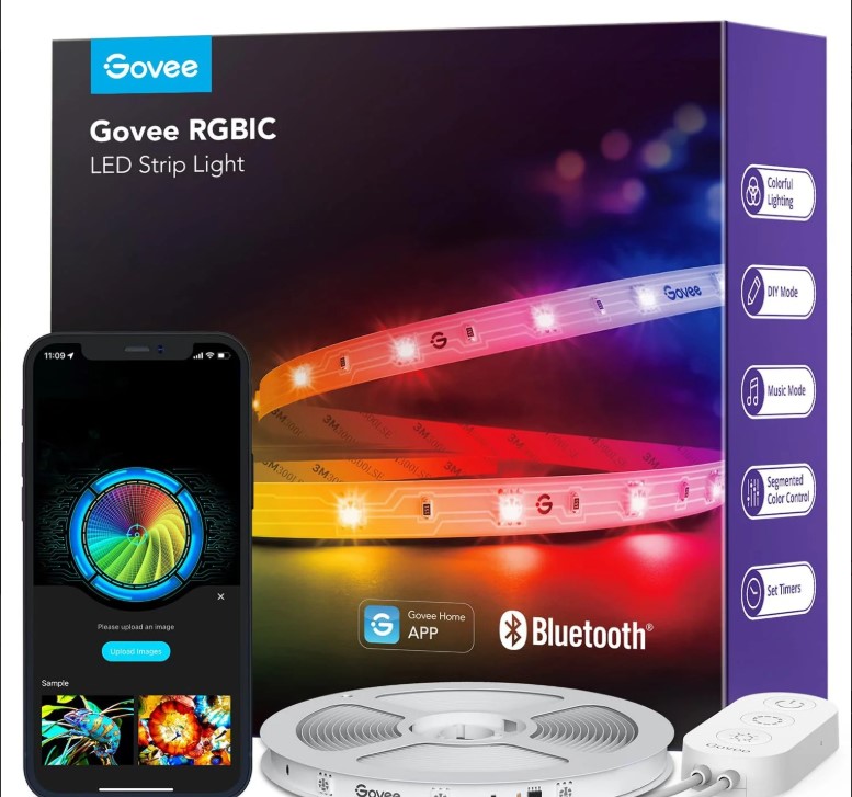 Govee RGBIC LED Strip Lights, Smart LED Lights for Bedroom, Bluetooth LED Lights APP Control, DIY Multiple Colors on One Line, Color Changing LED Strip Lighting Music Sync, Mothers Day Gifts, 16.4ft