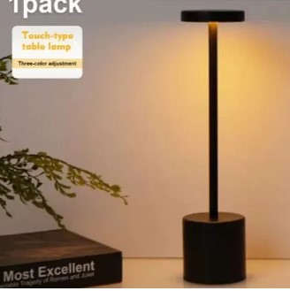 Rechargeable Led Night Light Desk Lamps 3 Color With Touch Sensor Metal Table Lamp Outdoor Dining Lamp For Restaurant Hotel Bar Bedroom Decor Light Retro Portable Bedside Lamp For Room Decor