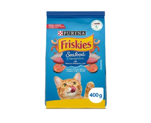 PURINA FRISKIES CAT FOOD ADULT SEAFOOD SENSATION 400 GM