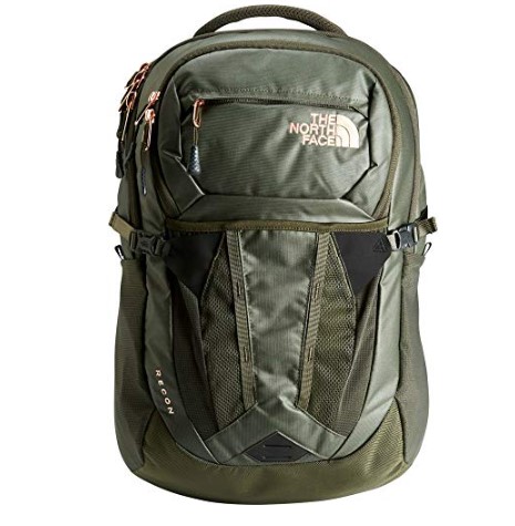 The North Face Women`s Recon 30 Liter Backpack New Taupe Green Carbonite/Rose Gold
