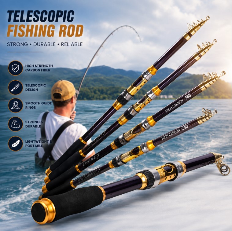 Professional 3.6M Telescopic Fishing Rod – Strong Lightweight Fishing Pole for Sea, Lake & River Fishing