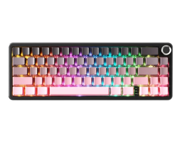 ATTACK SHARK X66 Wireless Mechanical Keyboard, Bluetooth and 2.4G Wireless and Type-C Wired, 60% ANSI Layout, Upgraded Gasket-Mount, Hot-Swap 3 and 5-Pin, Pre-Lubed Strawberry Switch, 3000mAh Battery, Blackberry Pink