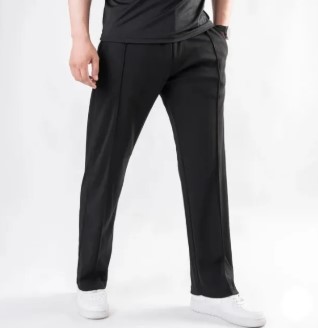 Black Loose Fit Front Stitch Trouser For Boys & Men