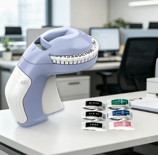 3D Embossed Label Printer, Inkless Handheld Printer, Comes with 3/6 Rolls of Label Paper, No Batteries Required, Suitable for Office and Home Storage Organization, DIY Crafts