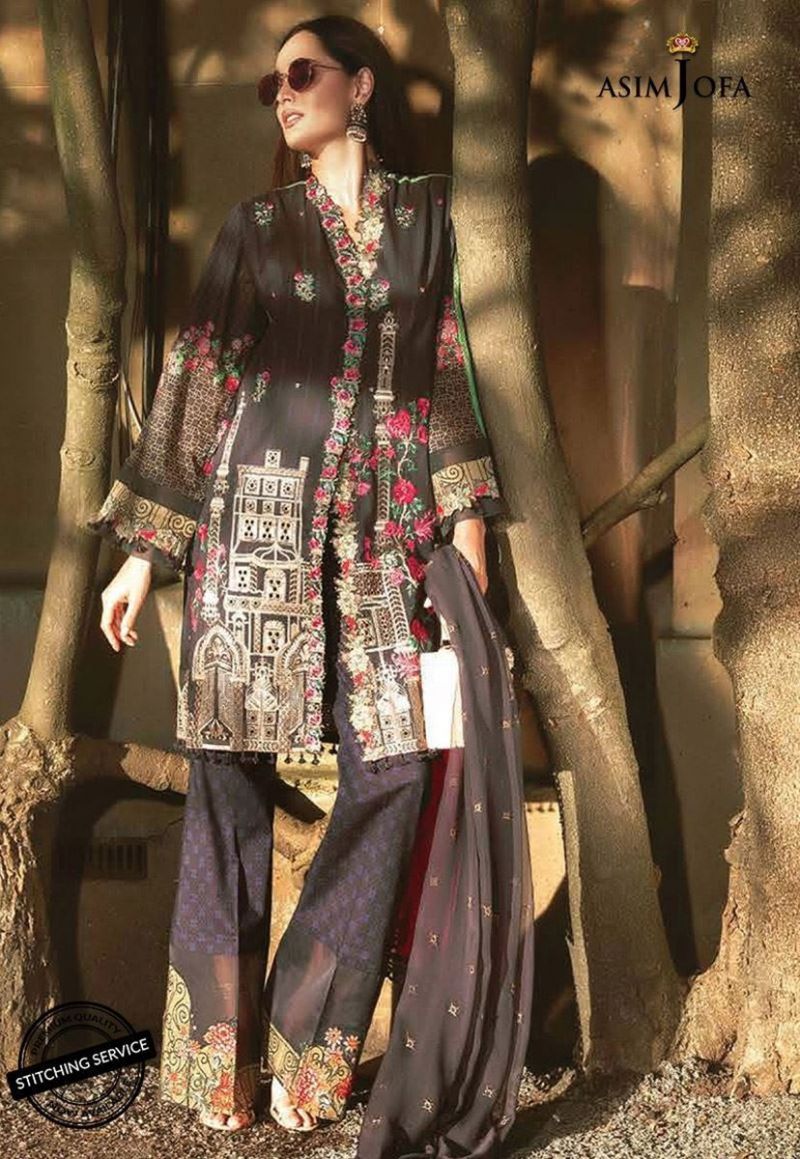 Asim Jofa Luxury Lawn 2019 - Ajll-12a